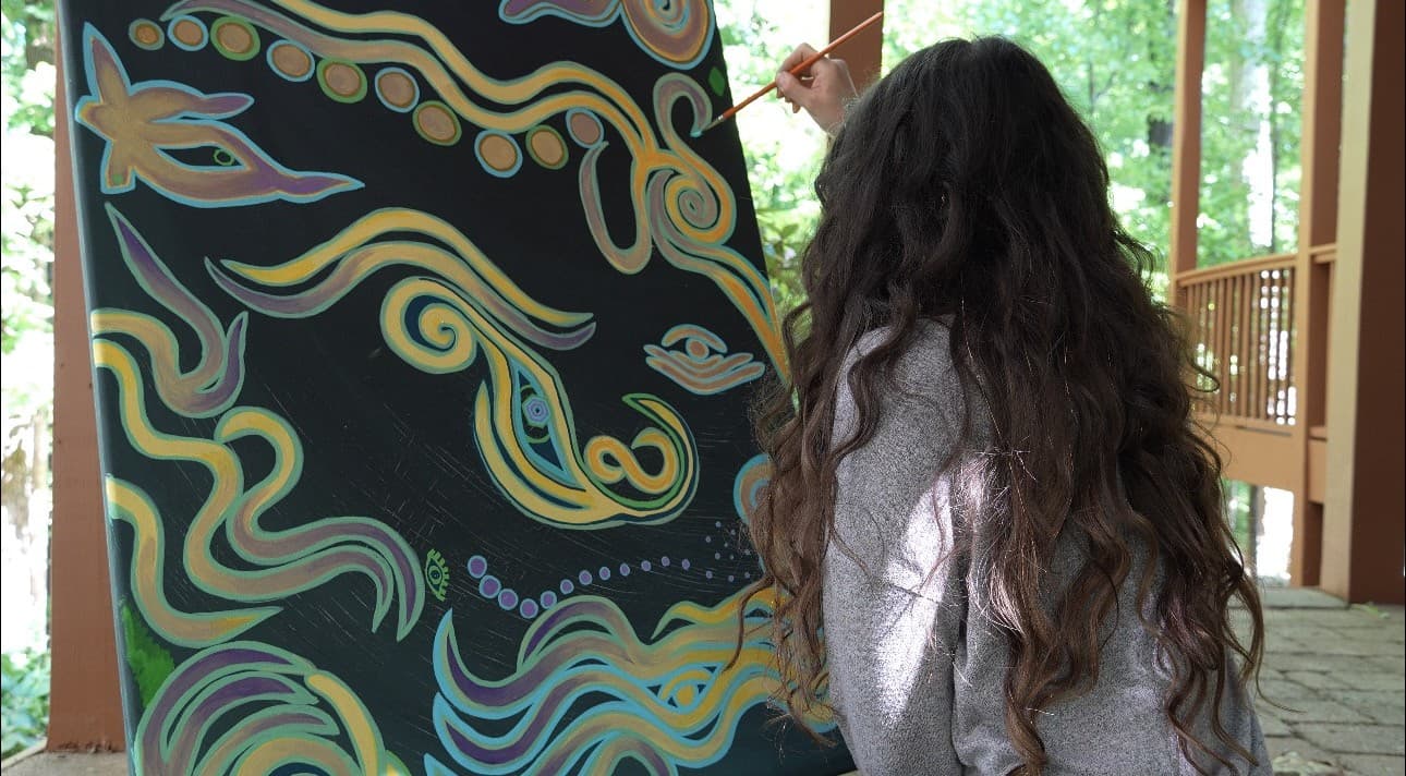 Sara Hendow in her studio
